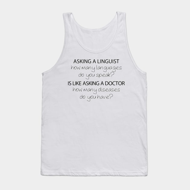 How Many Languages Do You Speak? | Linguistics Tank Top by gillianembers